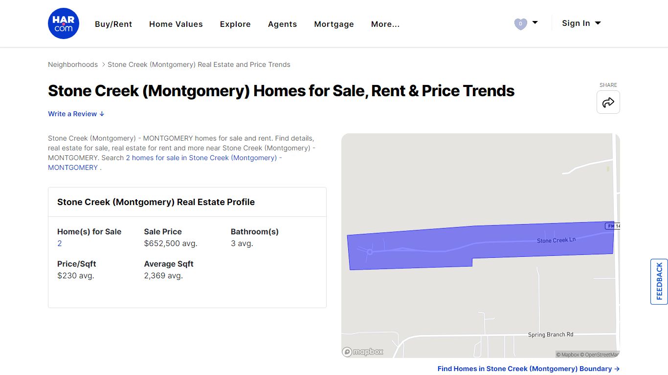 Stone Creek (Montgomery) homes for sale and rent - HAR.com